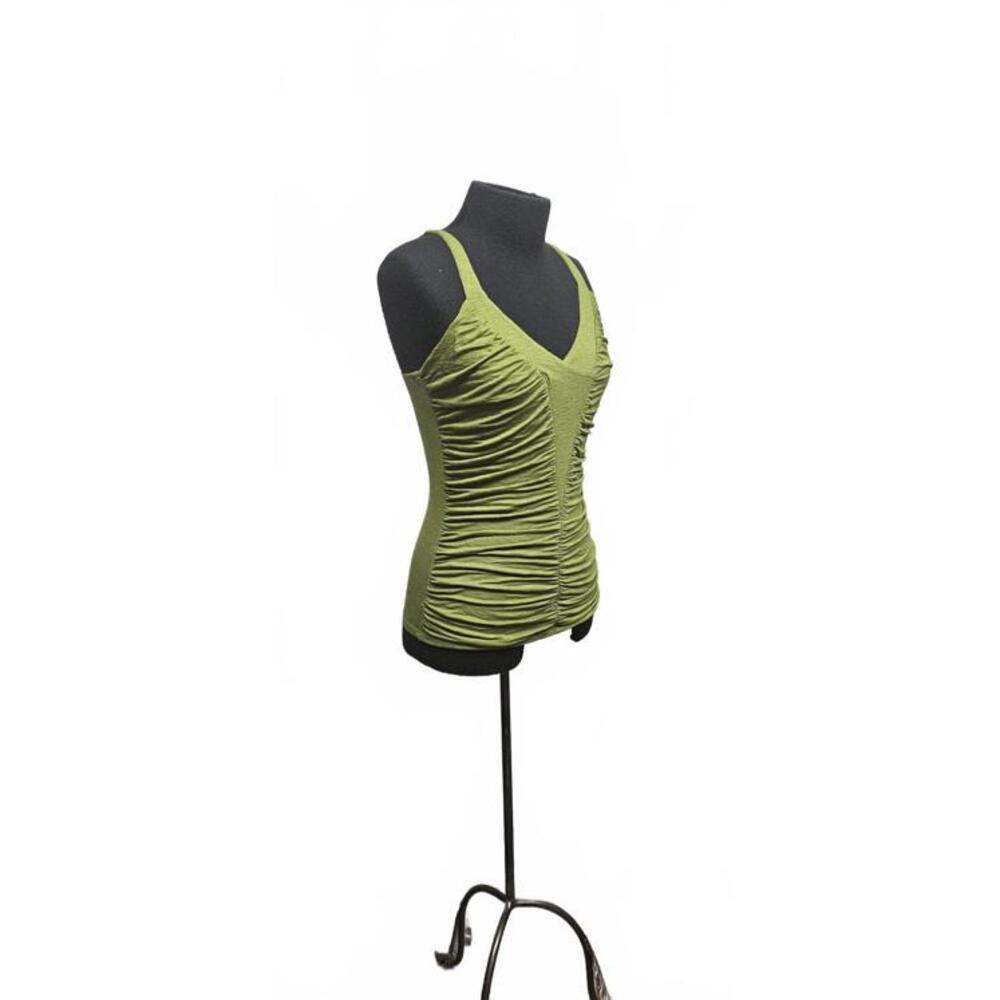 Bisou Bisou Olive Ruched Tank Top
